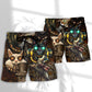 Steampunk Cat Heart Fantasy Beach Shorts Pattern Detail For Sunny Outdoor Activities