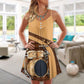 Vintage Drummer And Lady Art – Women's Summer Sleeveless V-Neck Camisole Dress