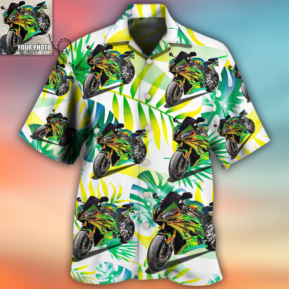 Motorcycle Personalized Photo Hawaiian Shirt All Over Print Detail For Casual Outings