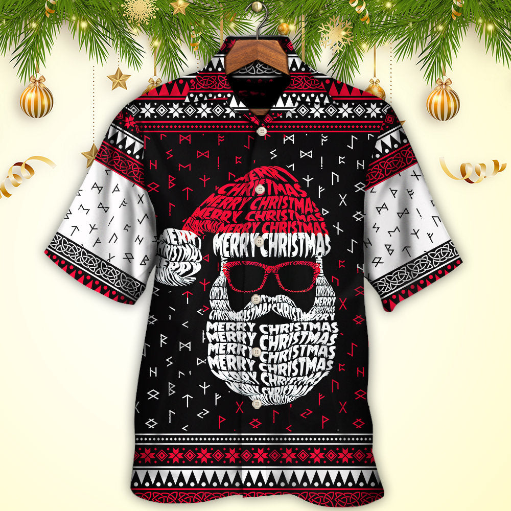 Retro Christmas Norse Warrior Hawaiian Shirt For Summer Events And Casual Outdoor Wear