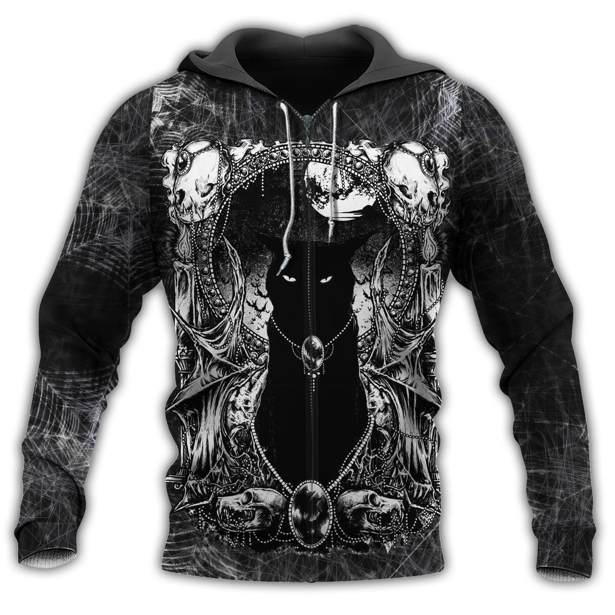 Black Cat Spooky Movie Night Hoodie For Spooky Season Events Everyday Wear And Gift Ideas