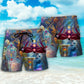 Yoga Galaxy Peaceful Soul Beach Shorts Artwork Detail For Tropical Travel And Everyday Wear