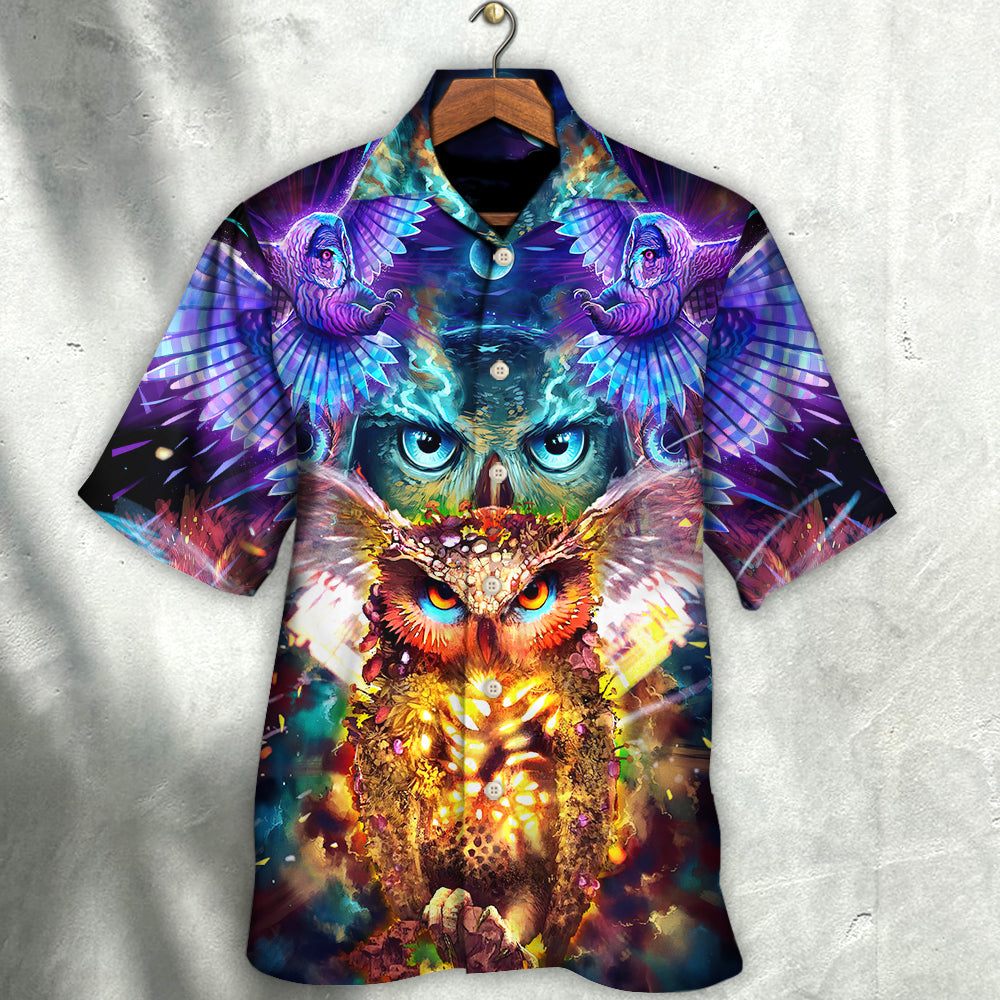 Owl Hawaiian Shirt Design View For Casual Summer Styling