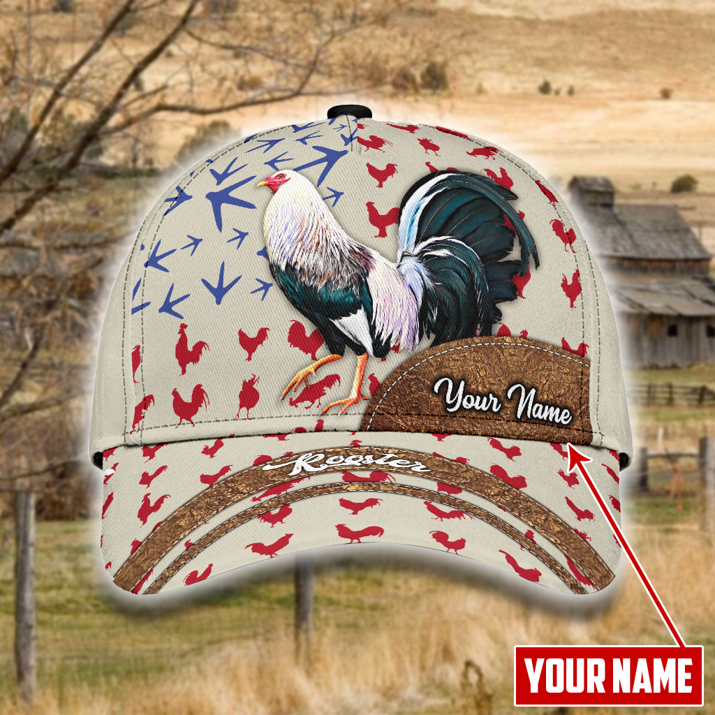Personalized Rooster Farm Classic Cap For Daily Wear Travel And Outdoor Activities