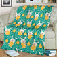 Easter Bunny Egg Pattern Flannel Blanket For Cozy Bedroom Sofa Decor