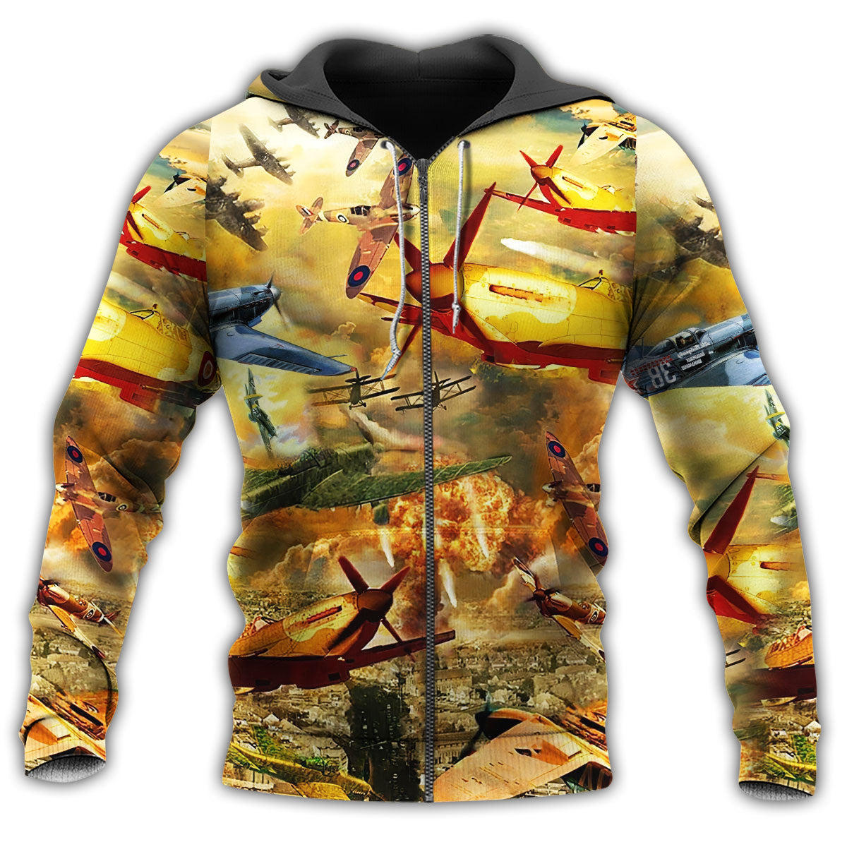 Yellow Fighter Jets Sky Hoodie For Everyday Streetwear Seasonal Travel And Gift Giving