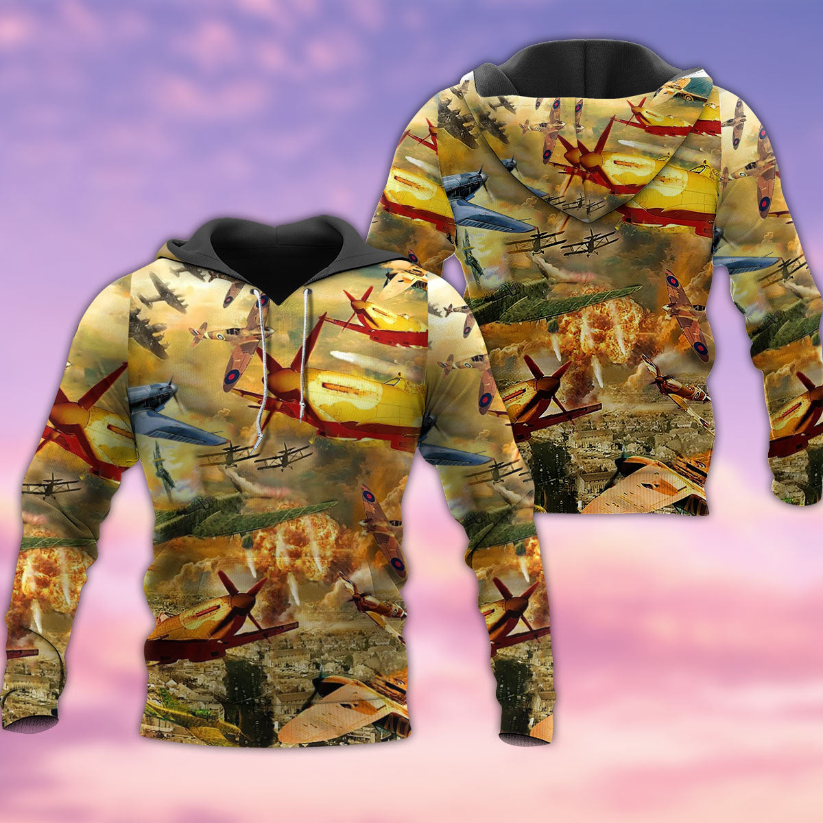 Yellow Fighter Jets Sky Hoodie For Everyday Streetwear Seasonal Travel And Gift Giving