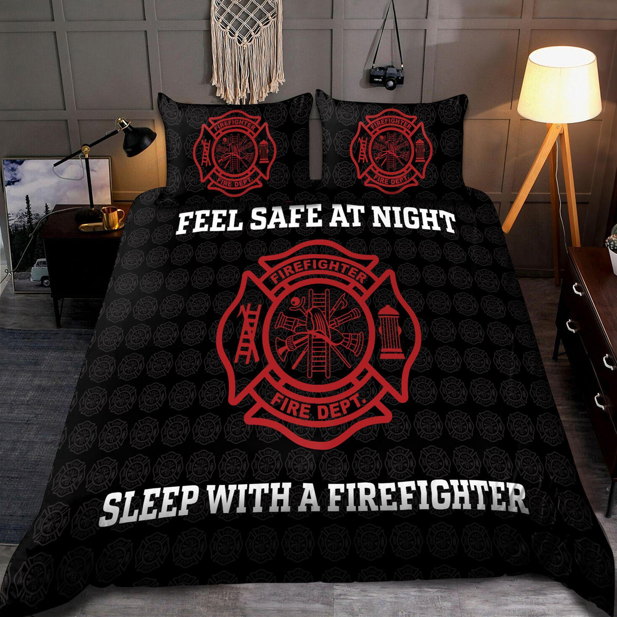 Firefighter Safety Pride Bedding Cover For Firefighter Bedroom Decor
