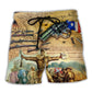 No Gun Peaceful Message Beach Shorts Artwork Detail For Casual Warm Weather Outfits