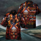 Skull Tattooed Hawaiian Shirt Fabric Pattern Detail For Summer Travel