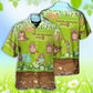 Floral Spring Groundhog Grass Hawaiian Shirt Fabric Pattern Detail For Outdoor Gatherings