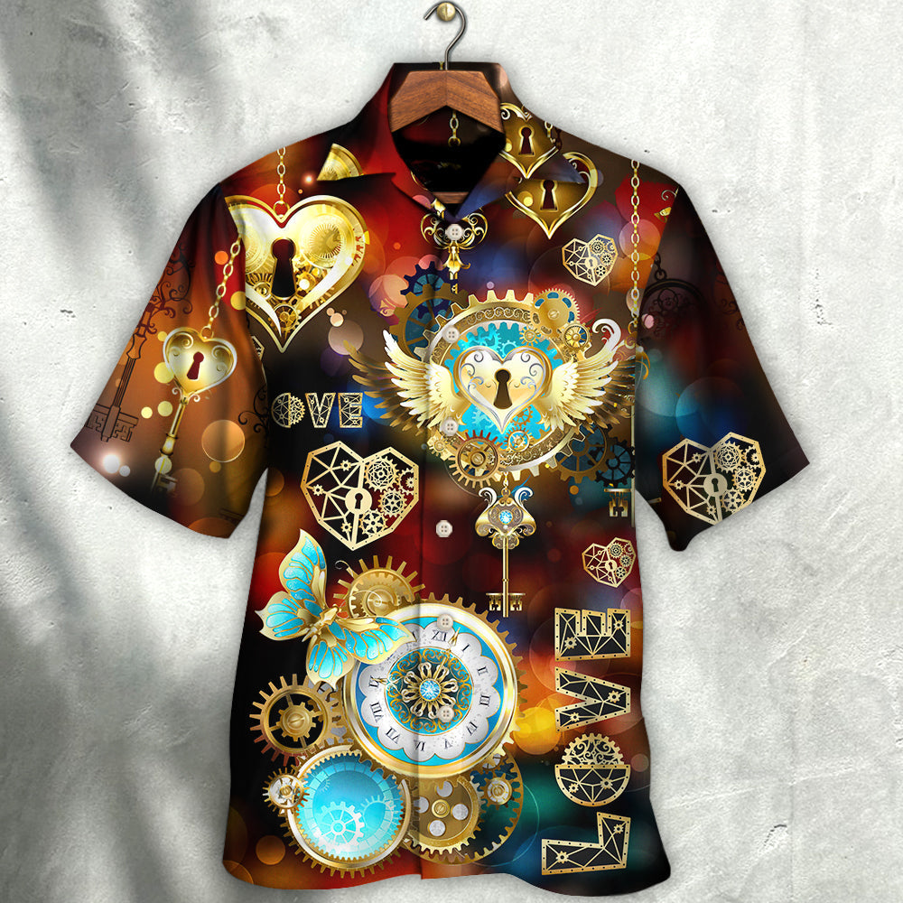 Magic Heart Steampunk Hawaiian Shirt For Creative Spirits Tropical Events And Relaxed Vacation Style