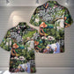 Vintage Gardening Plants Hawaiian Shirt Print Closeup For Casual Outings