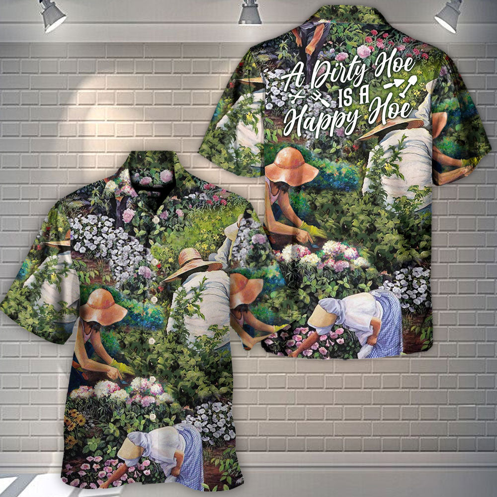 Vintage Gardening Plants Hawaiian Shirt Print Closeup For Casual Outings