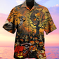 Skull Halloween Darkness Hawaiian Shirt Pattern Detail For Vacation Travel And Daily Wear