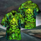 Vintage Skull Artwork Hawaiian Shirt Tropical Styling View For Vacation Style