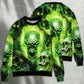 Green Skull Fearless Spirit Sweater For Casual Wear Parties And Thoughtful Gifting