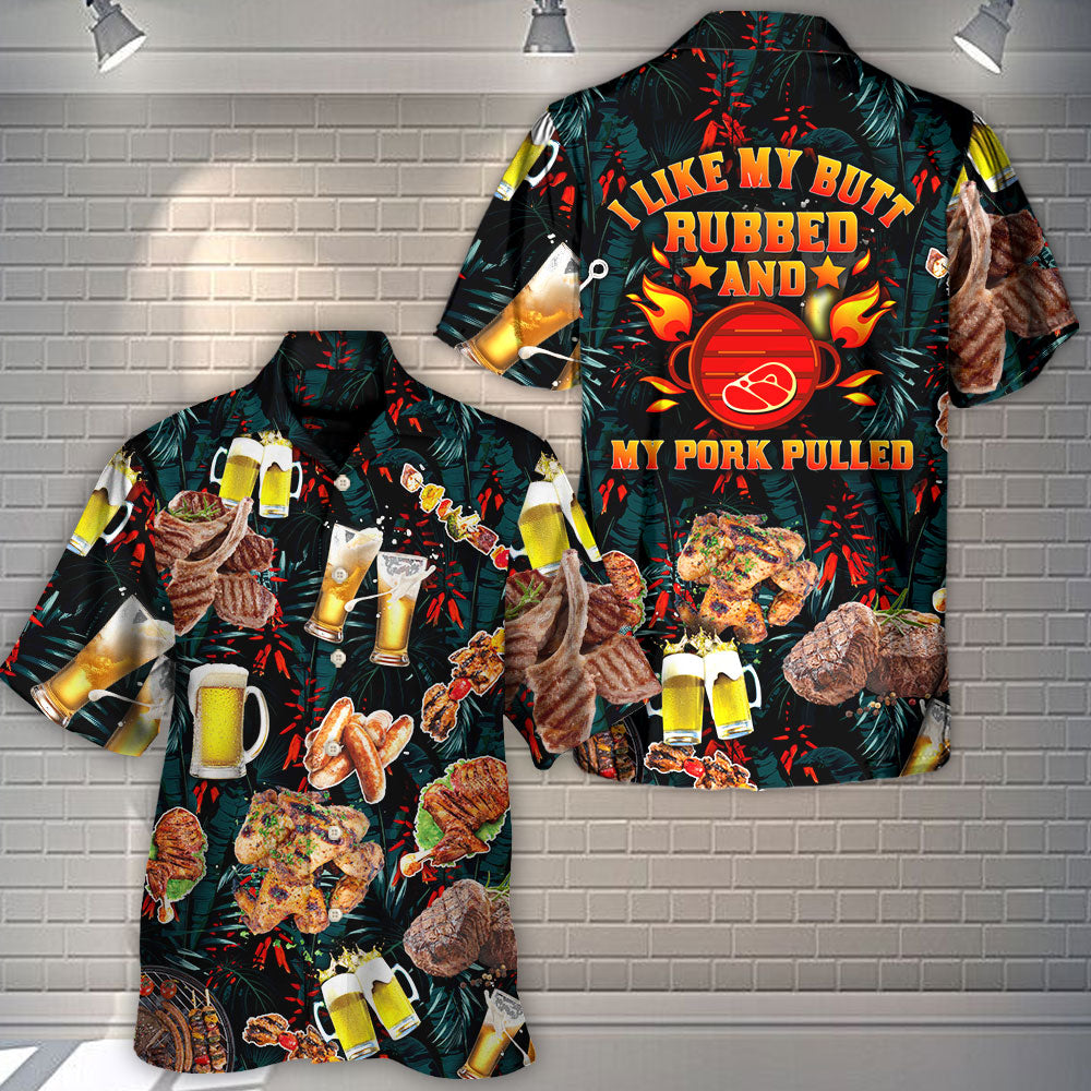 Funny Barbecue Food BBQ Grill Hawaiian Shirt Front Pattern View For Weekend Trips