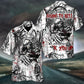 Gothic Dark Skull Hawaiian Shirt Detailed Pattern View For Island Holidays