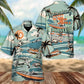 Funny Vintage Waterskiing Waterskier Hawaiian Shirt For Poolside Relaxation And Sunny Getaways