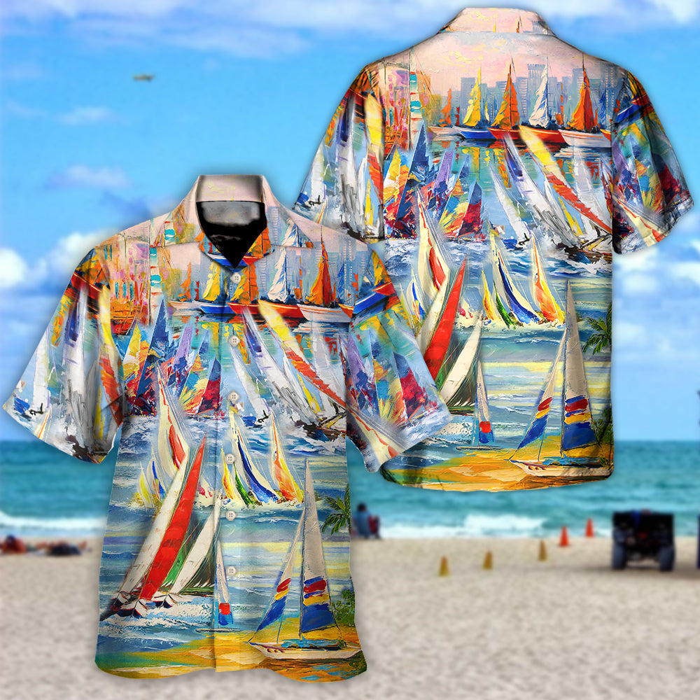 Sailing Ocean Weekend Humor Hawaiian Shirt Print Closeup For Weekend Trips