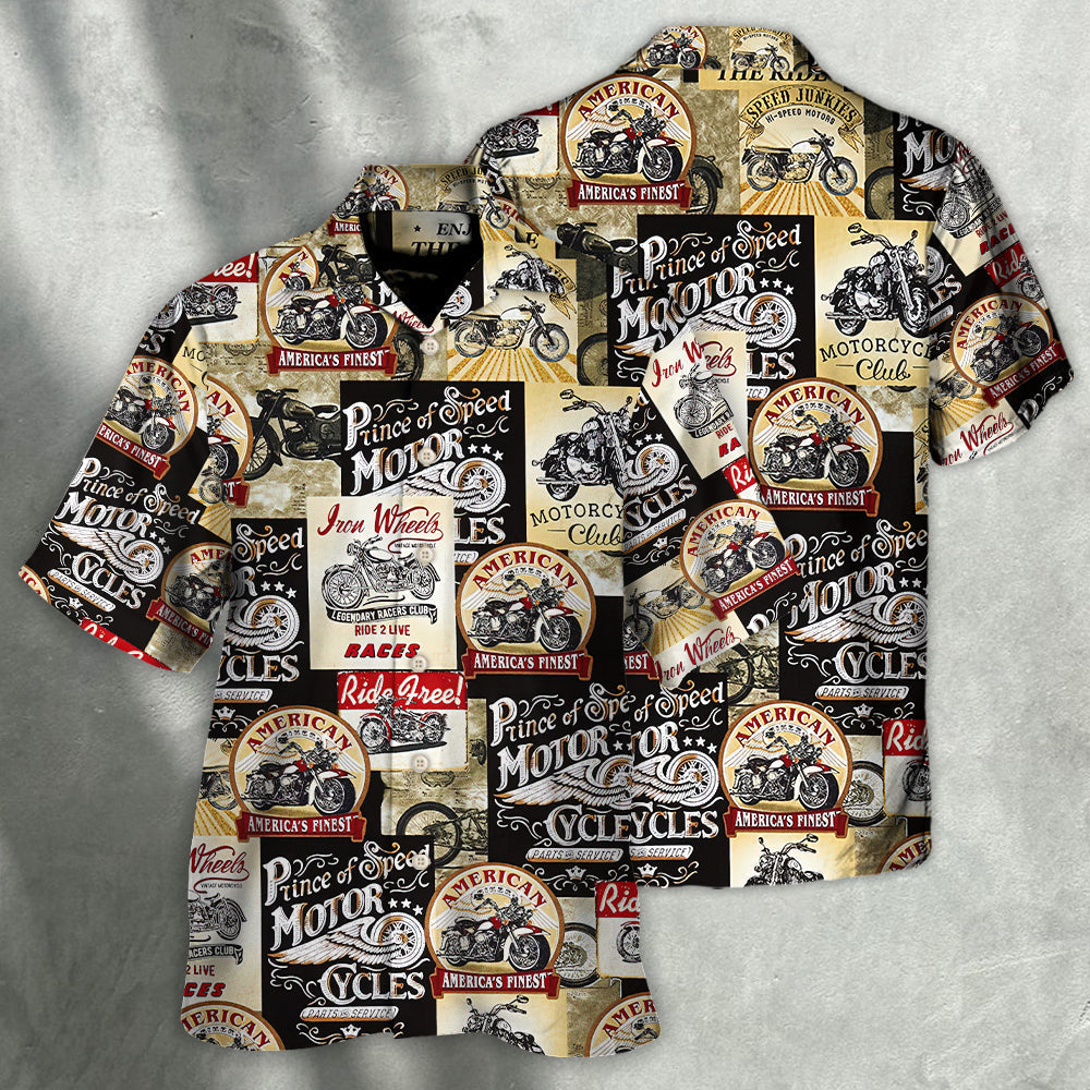 Motorcycle Creative Pattern Hawaiian Shirt Artwork View For Thoughtful Gifting