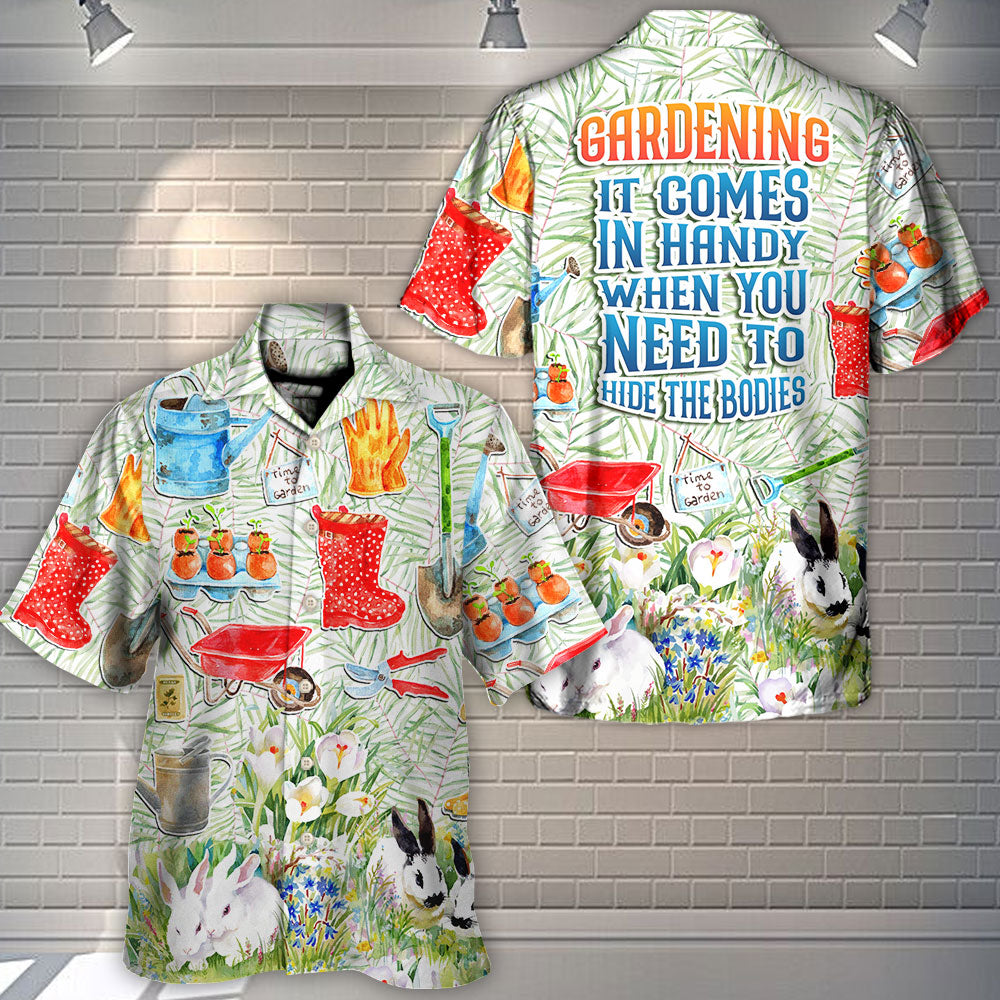 Vintage Gardening Plants Hawaiian Shirt All Over Print Detail For Outdoor Gatherings