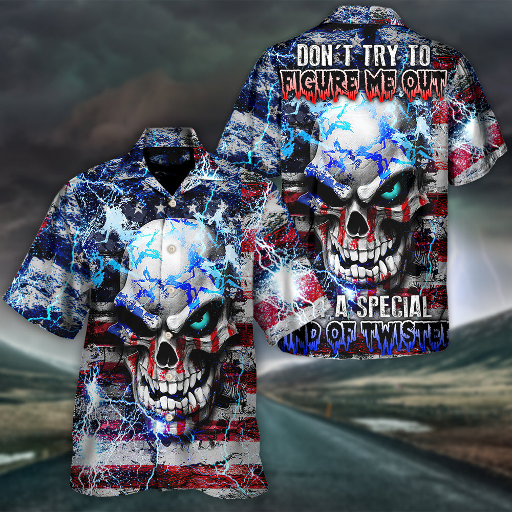 Vintage Skull Artwork Hawaiian Shirt Creative Print View For Thoughtful Gifting