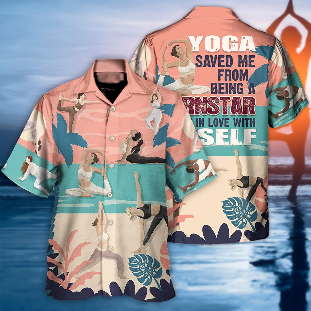 Yoga Am Hawaiian Shirt Design Detail For Sunny Adventures And Casual Wear