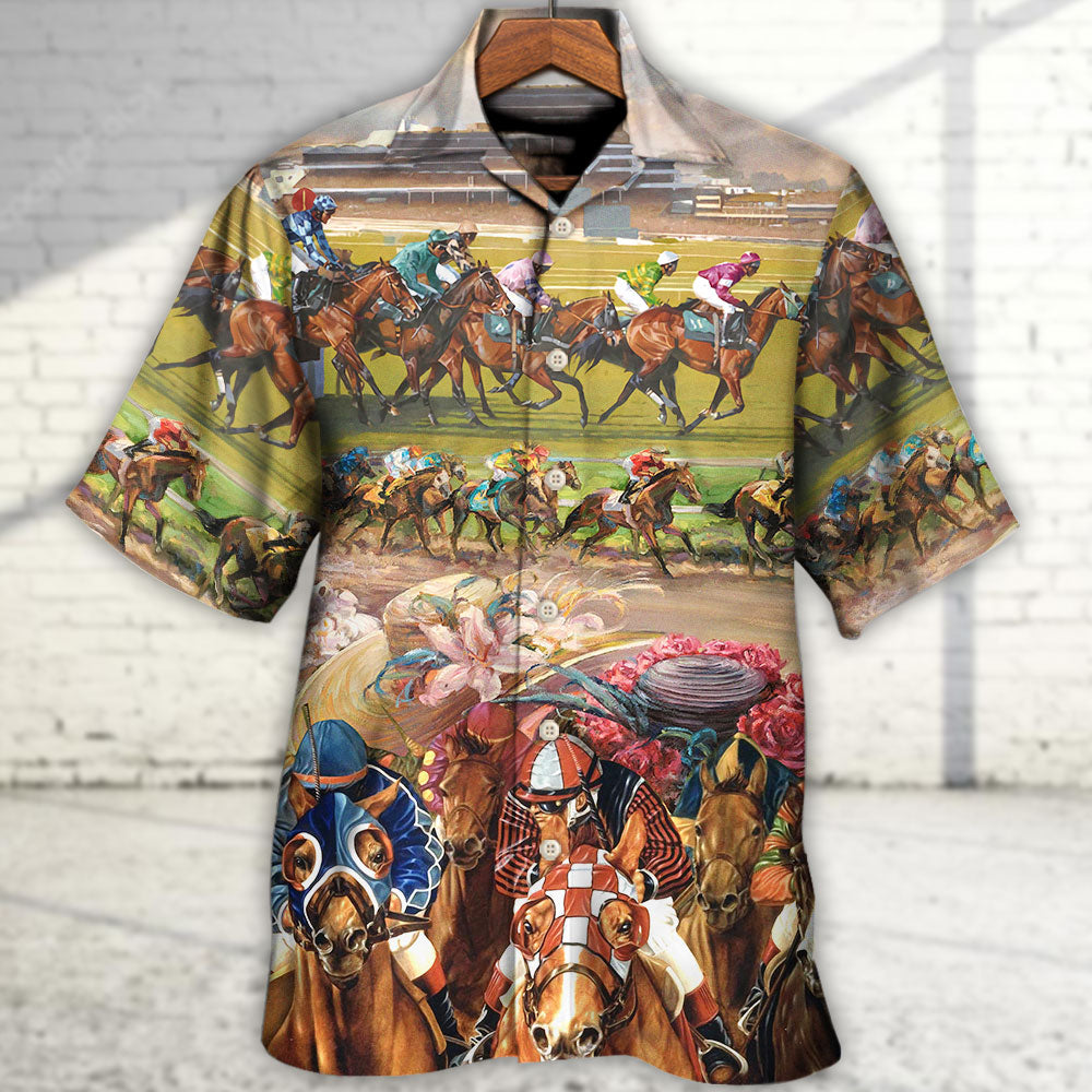Horseback Riding Horse Hawaiian Shirt Relaxed Style View For Coastal Travel
