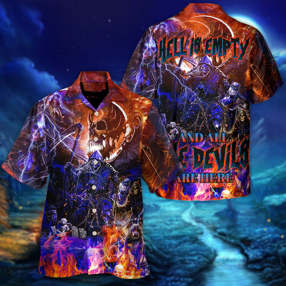 Skull Underworld Empty Devils Hawaiian Shirt For Coastal Adventures And Warm Weather Wear