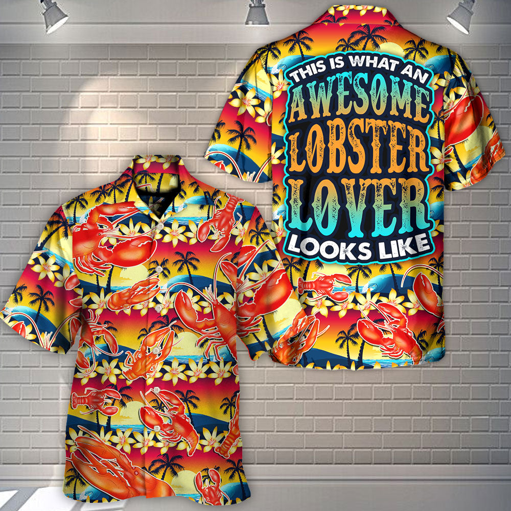 Tropical Lobster Hawaiian Shirt Relaxed Style View For Beach Days
