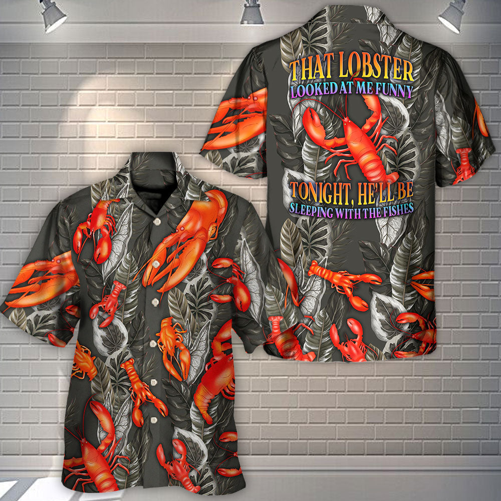 Tropical Funny Lobster Hawaiian Shirt Resort Outfit View For Casual Outings