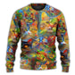 Colorful Cat Sweater For Casual Styling Weekend Outings And Creative Gift Giving
