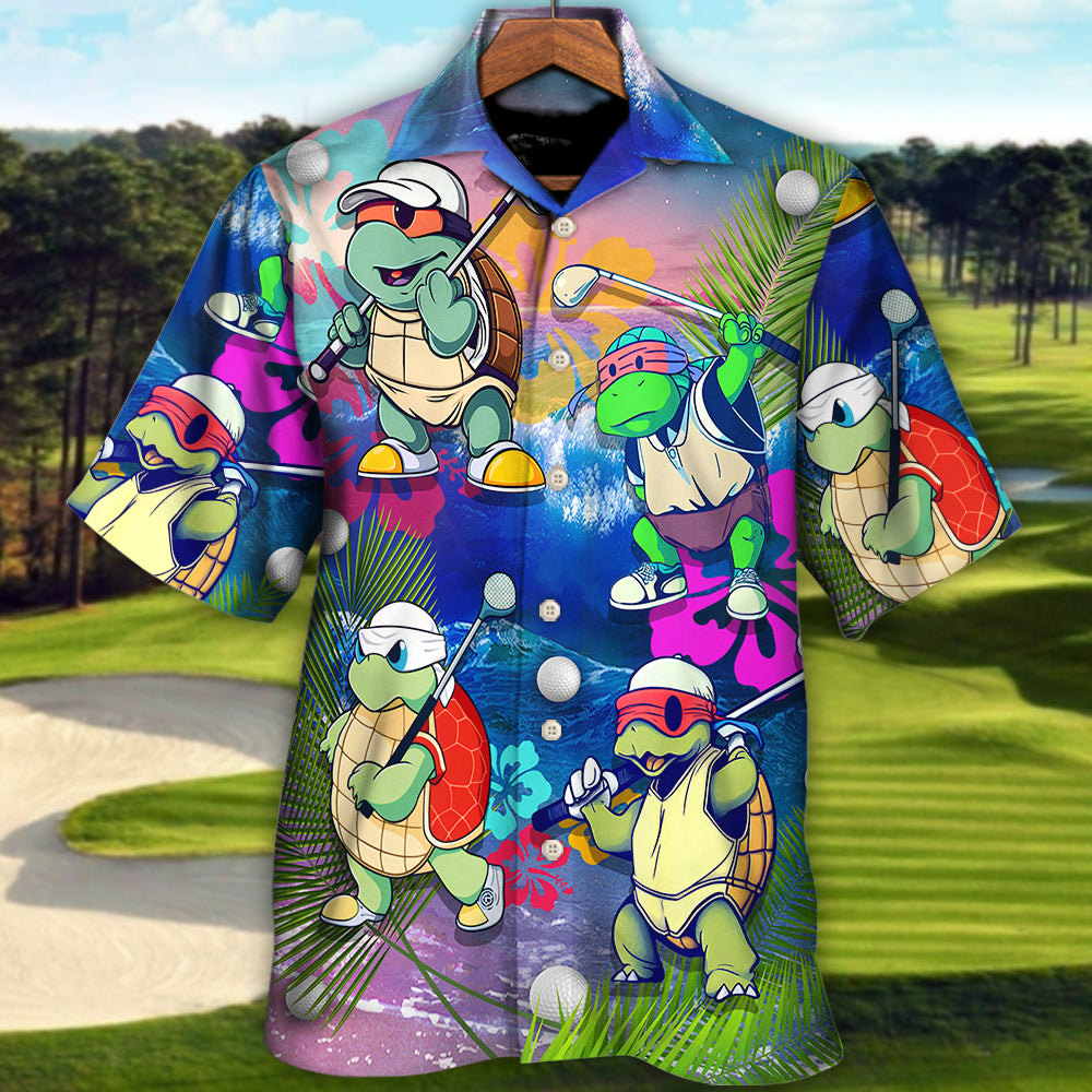 Funny Golf Turtle Beach Hawaiian Shirt Design View For Vacation Style