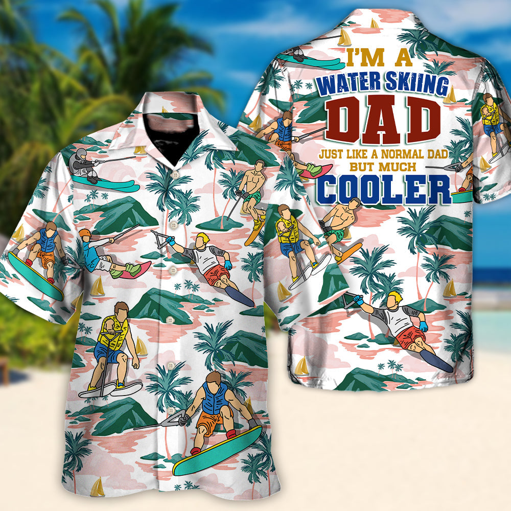 Waterskiing Water Dad Beach Hawaiian Shirt Tropical Styling View For Thoughtful Gifting