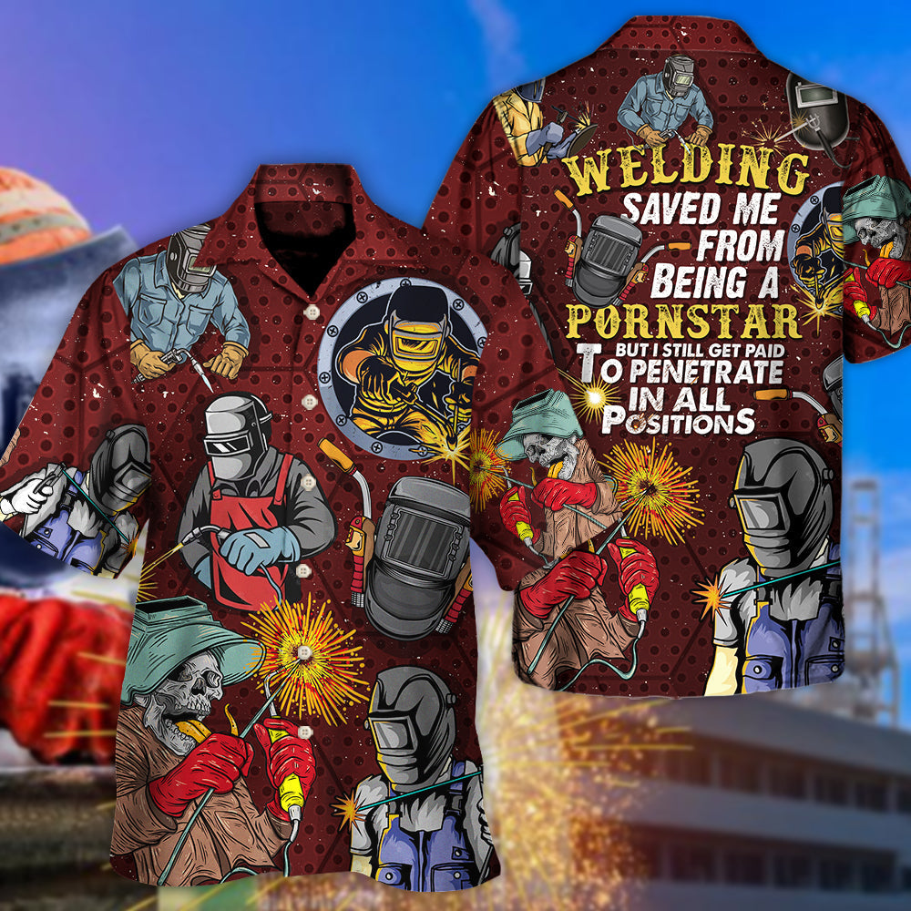 Funny Welding Hawaiian Shirt Design View For Resort Travel And Thoughtful Gifting