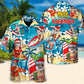 Island Surfing Santa Christmas July Hawaiian Shirt Artwork View For Coastal Travel
