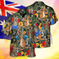 Tropical Funny Kangaroo Boxing Hawaiian Shirt Summer Design Detail For Outdoor Gatherings