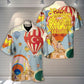 Festival Creative Pattern Hawaiian Shirt Collar And Front View For Summer Travel