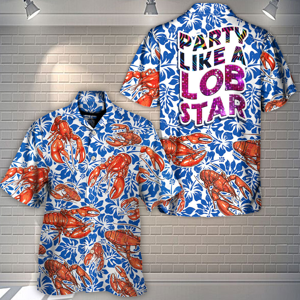 Tropical Lobster Party Vibe Hawaiian Shirt Artwork Detail For Resort Trips And Outdoor Activities