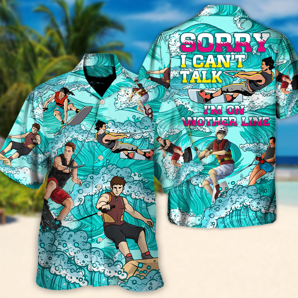 Coastal Funny Waterskiing Water Activity Hawaiian Shirt Creative Print View For Outdoor Gatherings