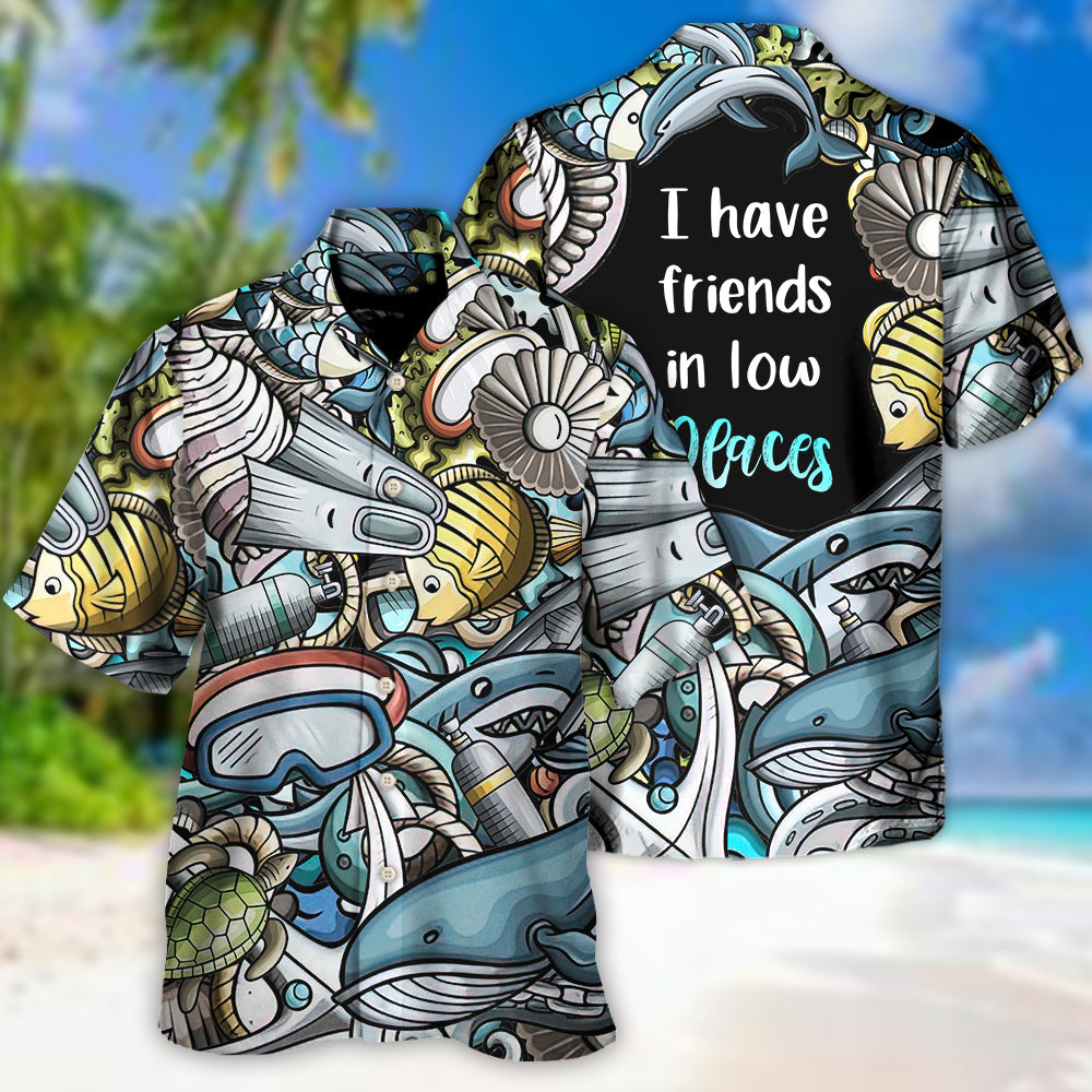 Coastal Scuba Diving Activity Hawaiian Shirt Fabric Pattern Detail For Summer Travel