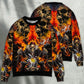 Biker Skull Crazy Sweater For Art Lovers Holidays Parties And Comfortable Wear