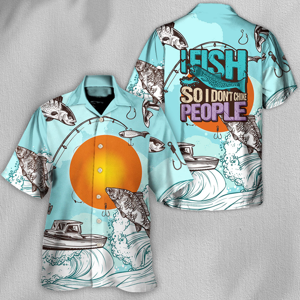 Fishing Vacation Sport Hawaiian Shirt Pattern Detail For Casual Outings