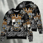 Blue Smoke Flaming Skull Sweater For Alternative Fashion Events And Thoughtful Seasonal Gifts