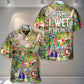 Vintage Floral Gardening Plants Hawaiian Shirt Pattern Detail For Island Holidays