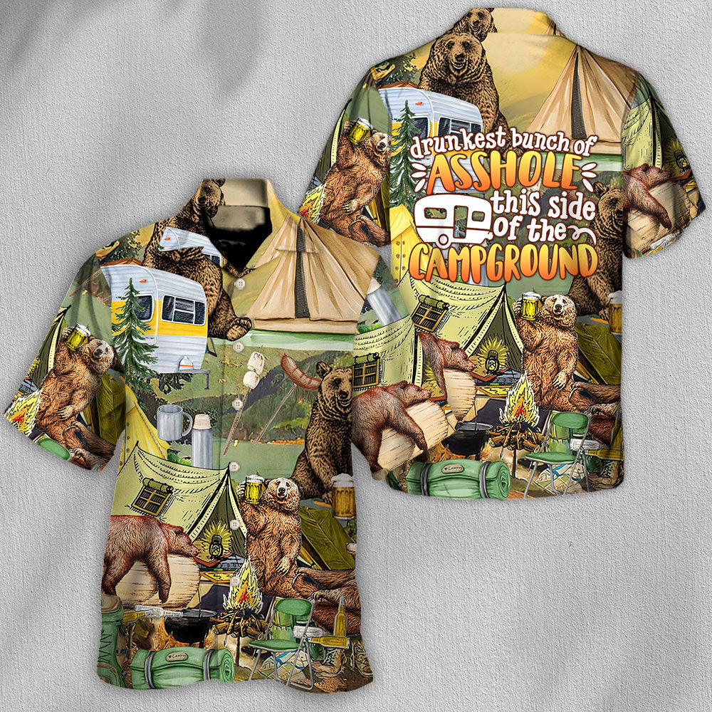 Camping Drunkest Crew Side Campground Hawaiian Shirt For Poolside Relaxation And Sunny Getaways