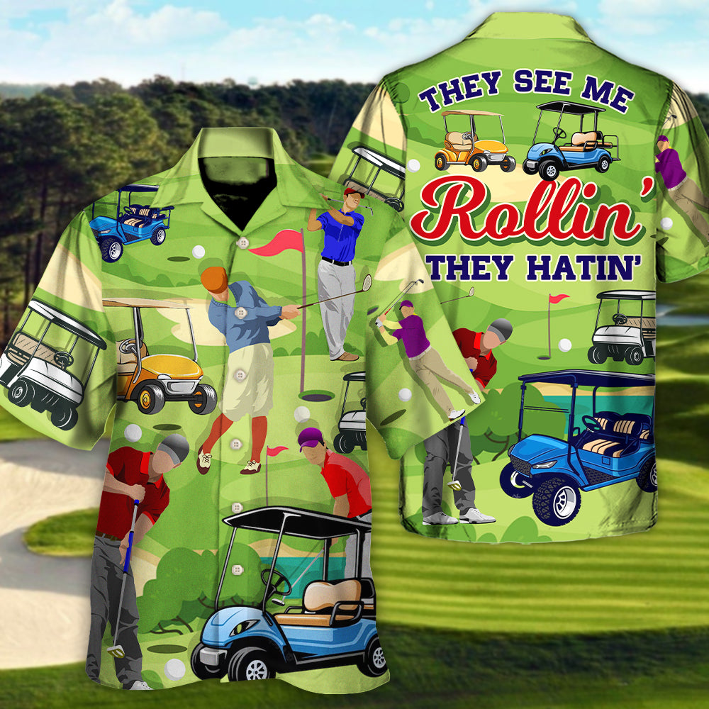 Coastal Funny Golf Activity Hawaiian Shirt All Over Print Detail For Thoughtful Gifting