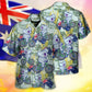 Australian Koala Cycling Hawaiian Shirt Collar And Front View For Outdoor Gatherings